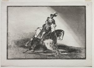 Charles V spyr en okse i ringen i Valladolid av Francisco de Goya