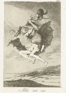 Der går de Allá vá eso (tittel på objekt) Los Caprichos (serietittel) av Francisco de Goya
