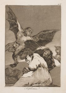De blåser inn i ørene av Francisco de Goya