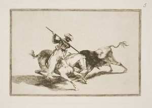 Den inspirerte Maurer Gazul er den første som spidder okser i henhold til reglene av Francisco de Goya