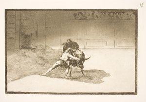 Den berømte Martincho plasserer banderillaene, lurer oksen med kroppens bevegelser av Francisco de Goya