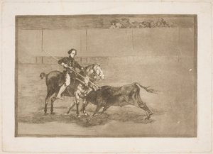Den feiret Pajueleras mandige mot (på arenaen) i Saragossa av Francisco de Goya