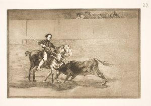 Den feiret Pajueleras mandige mot (på arenaen) i Saragossa av Francisco de Goya