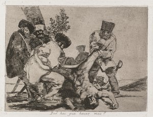 Krigskatastrofer: Pl. 33, Hva mer kan man gjøre, 1810-1813. av Francisco de Goya