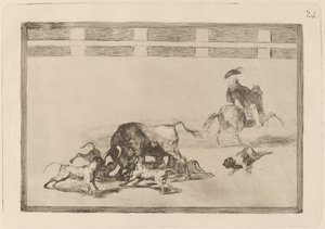 Echan perros al toro (They Loose Dogs on the Bull) av Francisco de Goya