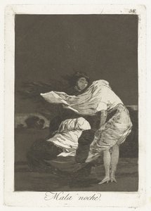 en dårlig natt Mala noche (tittel på objekt) Los Caprichos (serietittel) av Francisco de Goya