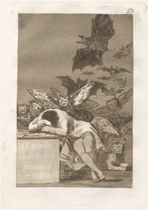 Fornuftens søvn produserer monstre av Francisco de Goya