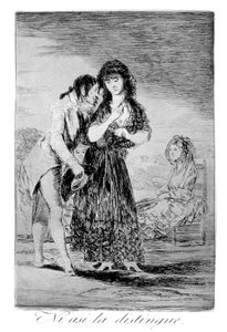 Selv på denne måten kan han ikke finne henne ut, 1799 av Francisco de Goya
