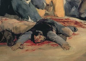 Henrettelse av forsvarerne av Madrid, 3. mai, 1808, 1814 olje på lerret detalj av 507 av Francisco de Goya