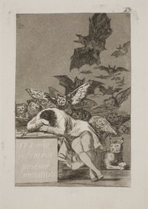 Fornuftens søvn avler monstre av Francisco de Goya