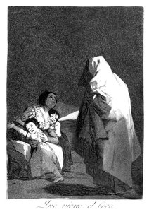 Her kommer bogeyman, 1799 av Francisco de Goya