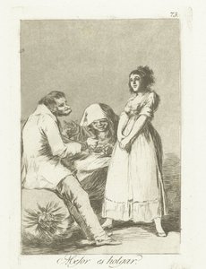 Det er bedre å være lat Mejor es holgar (tittel på objekt) Los Caprichos (serietittel) av Francisco de Goya