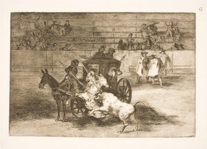 Kamp fra en hestevogn trukket av to esler av Francisco de Goya