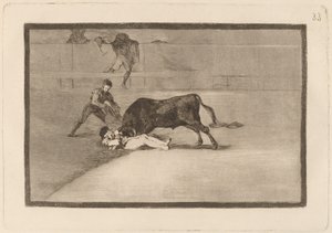 Den uheldige døden til Pepe Illo på Plaza de Madrid (The Unlucky Death of Pepe Illo in the Ring at Madrid) av Francisco de Goya