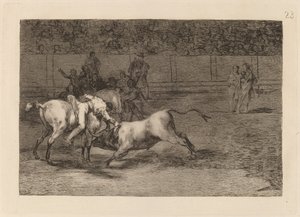 Mariano Ceballos, alias indianeren, dreper oksen fra hesten sin (Mariano Ceballos, Alias ​​​​indianeren, dreper oksen fra hesten sin) av Francisco de Goya