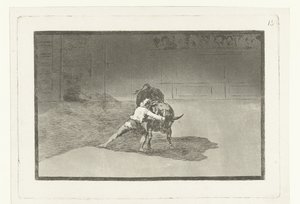Martincho in gevecht met een stier Den berømte Martincho setter banderillas til pause Stierenvechten (serietittel) Tyrefekting (serietittel) av Francisco de Goya
