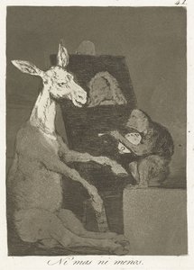 Ikke mer og ikke mindre Ni mas ni menos (tittel på objekt) Los Caprichos (serietittel) av Francisco de Goya