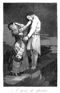 Ute på jakt etter tenner,1799 av Francisco de Goya