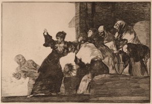 Fattig dårskap (Disparate pobre), fra serien Los Disparates av Francisco de Goya
