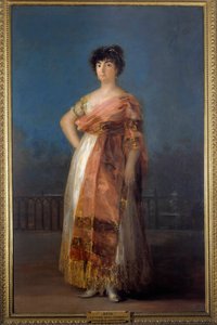 Portrett av skuespillerinnen Maria del Rosario Fernandez (La Tirana) (1755-1803) Maleri av Francisco de Goya (1746-1828) 1799, 206 x 130 cm - Madrid, Real Academy of Fine Arts of San Fernando - Portrett av skuespillerinnen Maria del Rosario Fernandez (La T av Francisco de Goya