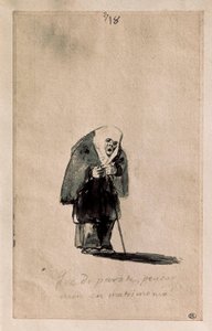 Que disparate, pensar aun en matrimonio (Hvilket tull, å fortsatt tenke på ekteskap), ca. 1819-23 (Pensel, indisk blekk, foreløpig tegning med svart stein, på hvitt lagt papir) av Francisco de Goya