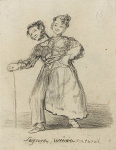 Segura Union Natural, 1819-28 (svart kritt på papir) av Francisco de Goya