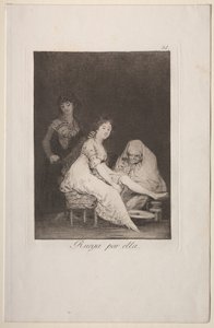 Caprichos: Hun ber for henne av Francisco de Goya
