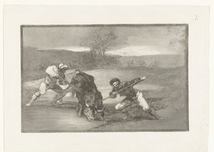 Oksejakt til fots Otro modo de cazar á pai Tyrefekting (serietittel) La Tauromaquia (serietittel) av Francisco de Goya