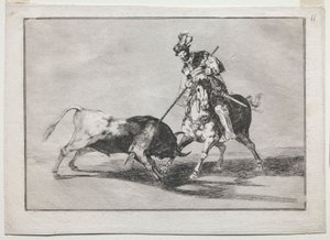 The Cid Campeador Spearing Another Bull, 1815-1816. av Francisco de Goya