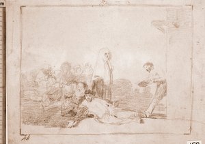 The Disasters of War: Det er ubrukelig å rope (forberedende tegning av Francisco de Goya
