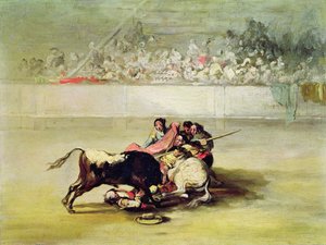 Fallet til en Picador fra hesten hans under en okse av Francisco de Goya
