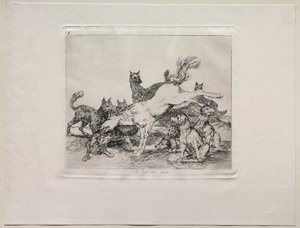 Krigens redsler: Han forsvarer seg godt. av Francisco de Goya