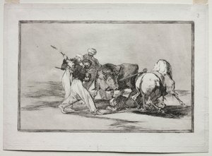 Maurerne slo seg ned i Spania, ga opp Koranens overtro, adopterte denne kunsten..., 1815-1816 av Francisco de Goya