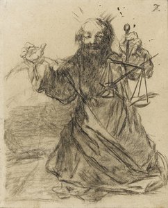 Pennen er mektigere enn sverdet, 1819-28 (svart kritt på papir) av Francisco de Goya