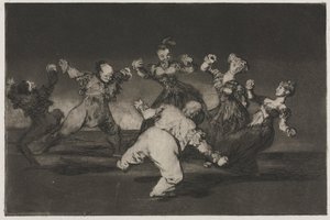 Ordspråkene: Hvis Marion vil danse, så må hun ta konsekvensene, 1864. av Francisco de Goya