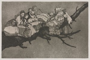 Ordspråkene: Latterlig dårskap, 1864. av Francisco de Goya