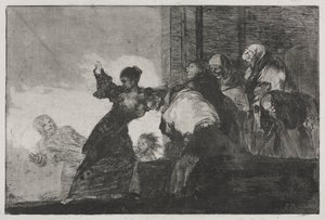 Ordspråkene: To hoder er bedre enn ett eller dårlig dårskap, 1816-1823 trykt ca. 1863. av Francisco de Goya