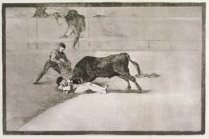 Den uheldige døden til Pepe Hillo (Jose Delgado) i ringen i Madrid 11. mai 1801, plate 33 til 