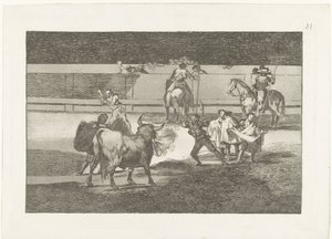 Bullfighter møtte brandende banderillas ildbånd Tyrefekting (serietittel) Stierenvechten (serietittel) av Francisco de Goya