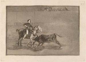 Manly Courage of the Celebrated Pajuelera in the Ring at Saragossa av Francisco de Goya