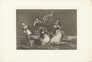 Feminin dårskap Disparate Feminino Los Disparates (Follies) Los Proverbios (Ordspråkene) (serietittel) av Francisco de Goya