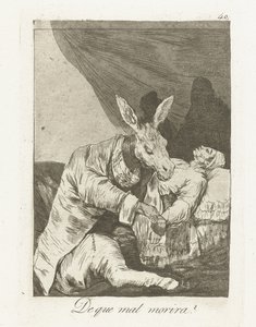 Hva vil han dø av? Que mal morira? (tittel på objekt) Los Caprichos (serietittel) av Francisco de Goya