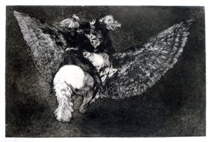 Bevinget tull, 1819-1823 av Francisco de Goya