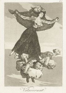 De har flydd Volaverunt (tittel på objekt) Los Caprichos (serietittel) av Francisco de Goya