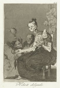 De spinner fint Hilan Delgado (tittel på objekt) Los Caprichos (serietittel) av Francisco de Goya