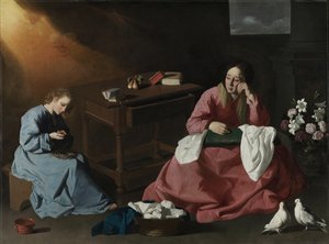 Kristus og jomfruen i huset i Nasaret, ca. 1640 av Francisco de Zurbaran