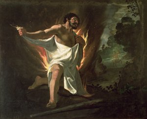 Hercules river den brennende kappen, ca. 1634 av Francisco de Zurbaran