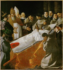 Utstillingen av den hellige Bonaventuras kropp... av Francisco de Zurbaran