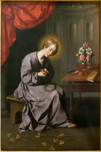 The Child has the Spine - Maleri av Francisco de Zurbaran (1598-1664), Olje på lerret, rundt 1630 - Museum of Fine Arts i Sevilla, Spania av Francisco de Zurbaran