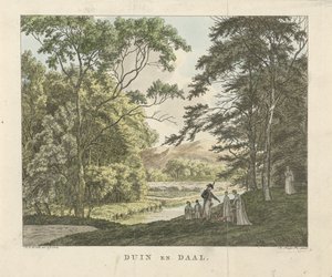 Turgåere på Duin en Daal herregård Dune og Daal (tittel på objekt)